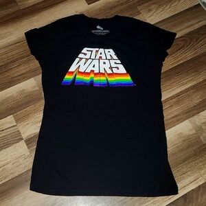 STAR Wars  Rainbow Collection Logo T-Shirt Size Large 11-13 Pride